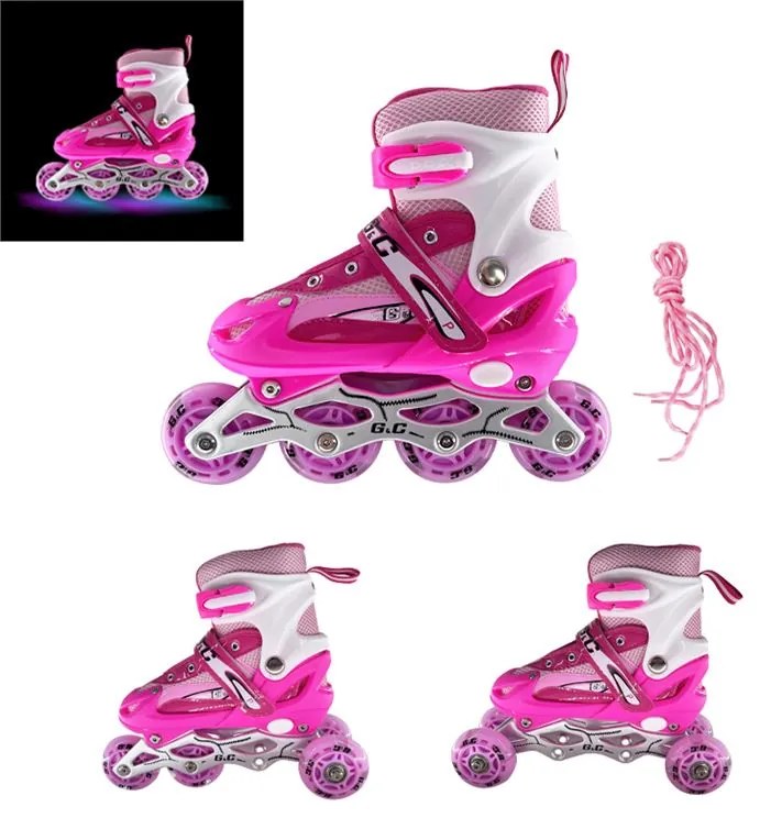 Αυξομειούμενα Roller G&amp;C SK2 ΣΕΤ 3ΣΕ1 Ροζ LED-LARGE (38-42)