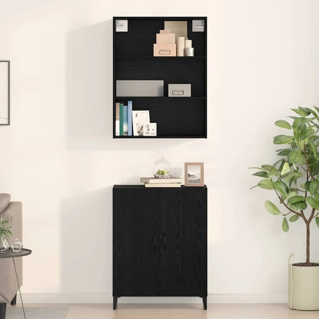 vidaXL Πλαϊνό γραφείο Μαύρη δρυς 69.5 x 32.5 x 180 εκ