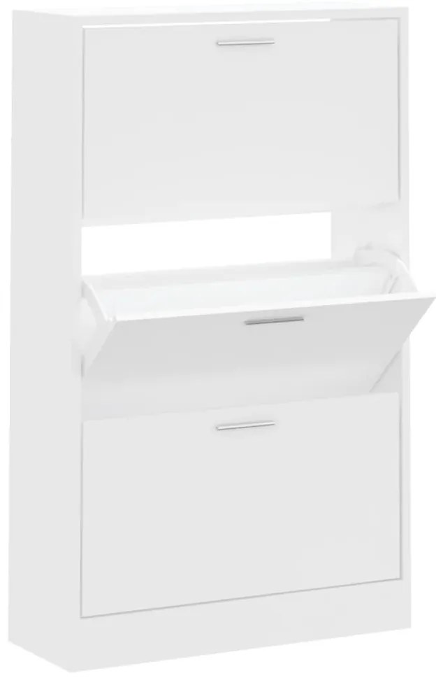 vidaXL Παπουτσοθήκη Λευκή 63x24x103 εκ. από Επεξεργασμένο Ξύλο