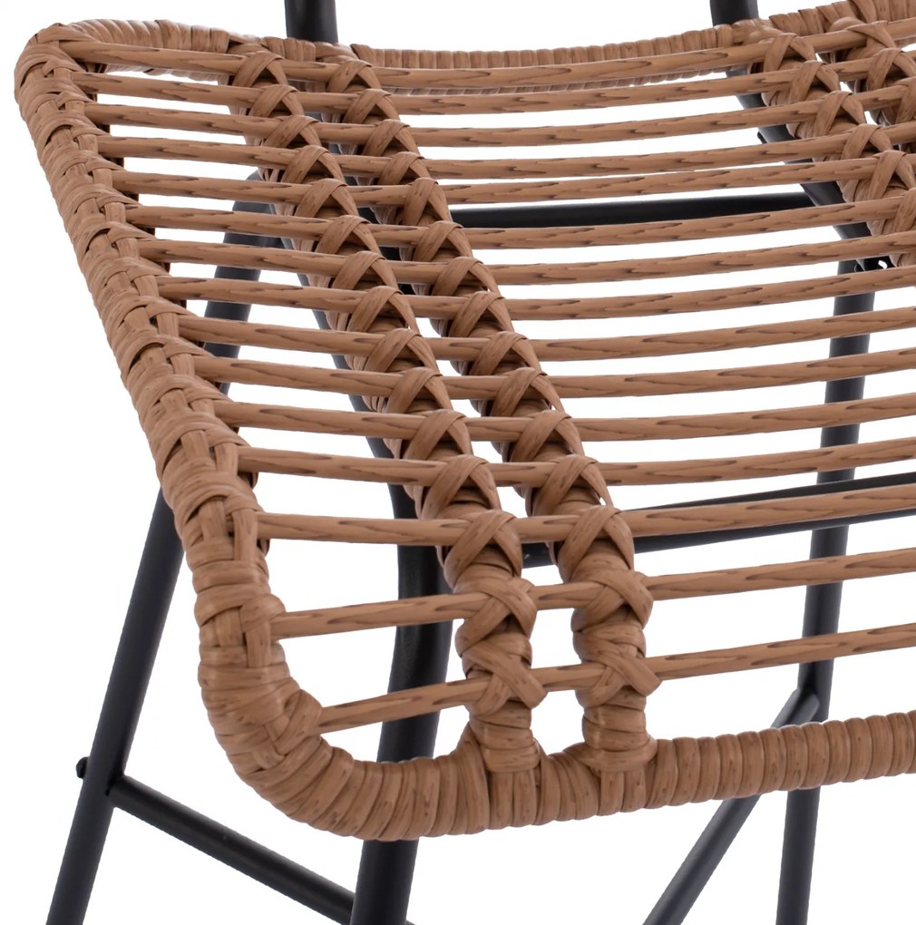 ΣΚΑΜΠΟ ΜΕΤΑΛΛΙΚΟ EDDIE ΜΕ ΜΑΞΙΛΑΡΙ HM5708 ΜΕ WICKER ΜΠΕΖ 45Χ46.5Χ115Υ εκ. - 0610263 - HM5708