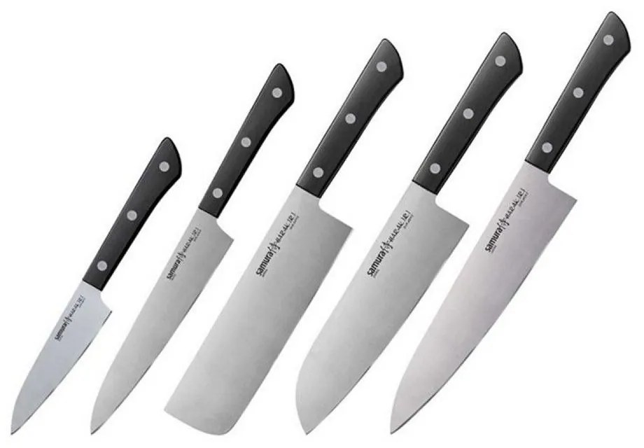 Μαχαίρια Harakiri SHR-0250B (Σετ 5τμχ) Black Samura Stainless Steel