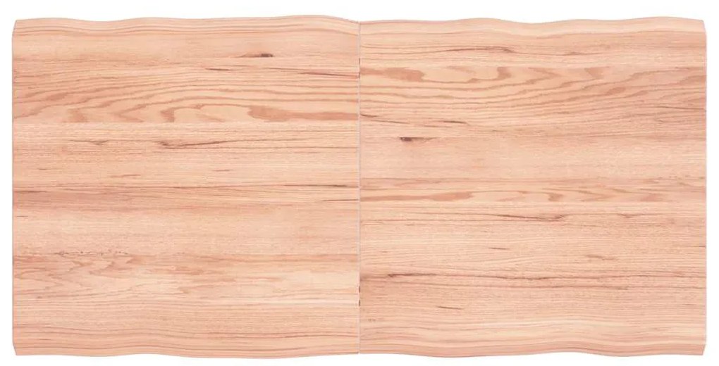 vidaXL Επιφ Τραπεζιού Αν Καφέ 120x60x(2-4)εκ.Ακατέργ. Μασίφ Ξύλο Δρυός