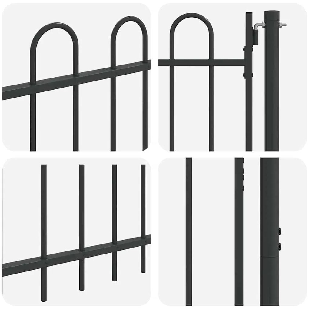 vidaXL Πύλη Φράχτη Γκρι 100 x 120 cm Χάλυβας με Επικάλυψη Πούδρας