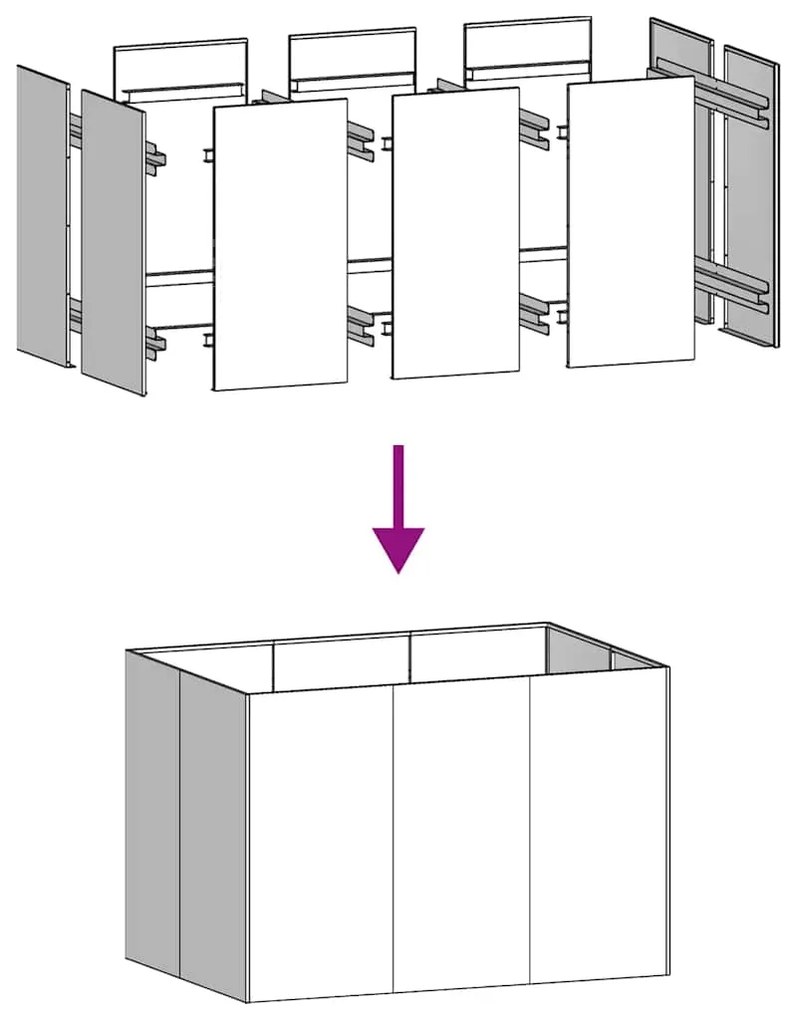 vidaXL Ζαρντινιέρα Λευκή 120x80x80 εκ. από Χάλυβα