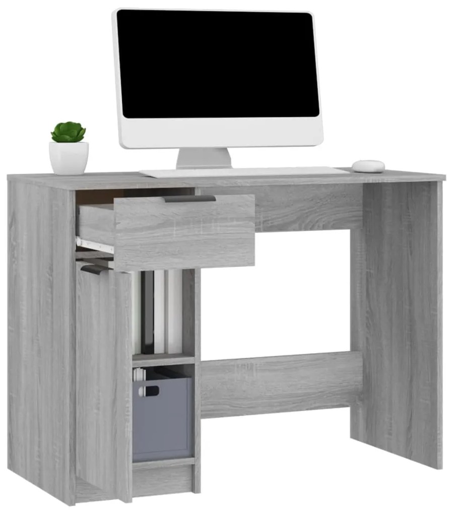 vidaXL Γραφείο Γκρι Sonoma 100x50x75 εκ. από Επεξεργασμένο Ξύλο