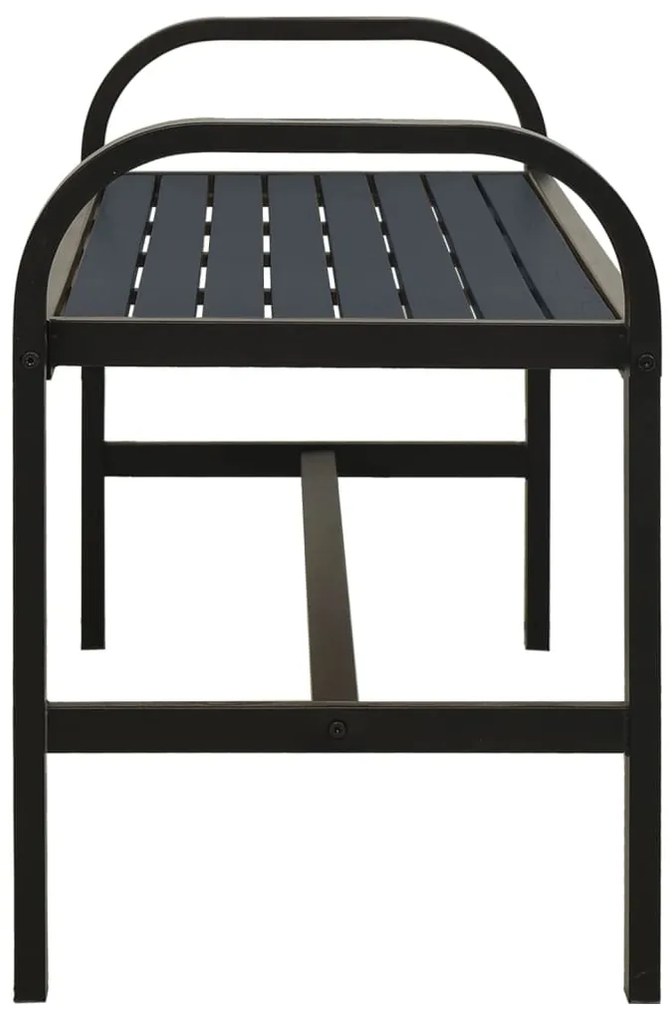vidaXL Παγκάκι Κήπου 124,5 εκ. Μαύρο από Ατσάλι / WPC