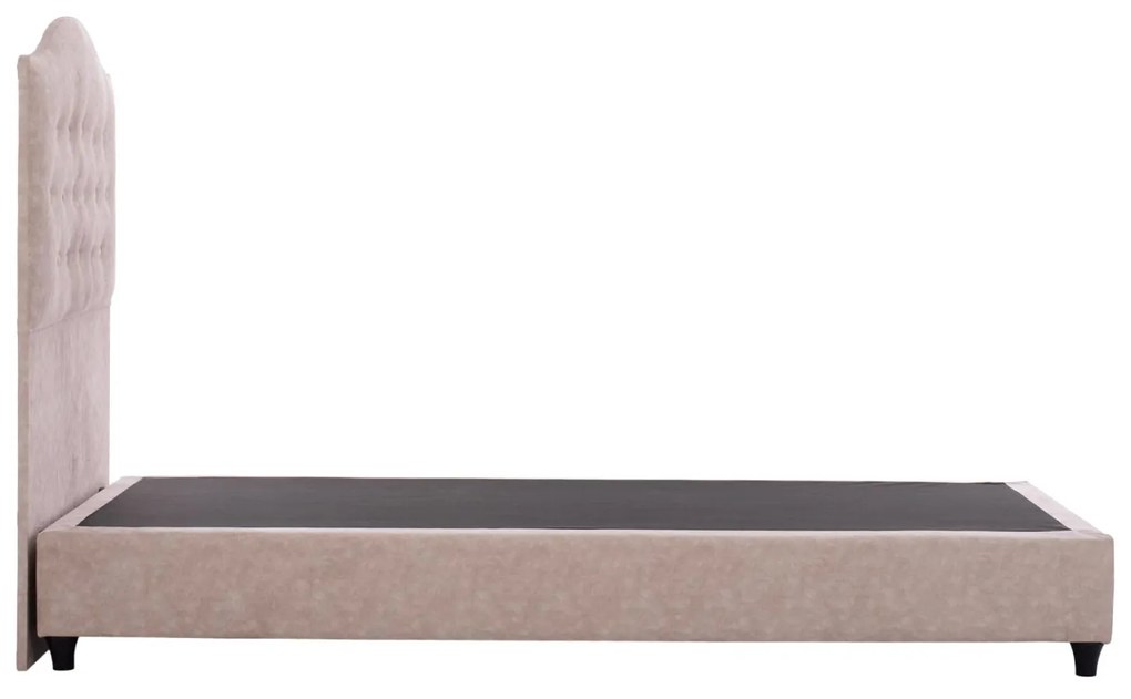 Επενδυμένο Κρεβάτι MALENA Ημίδιπλο Nubuck Μπέζ 120x200 εκ. 120x205x125 εκ.