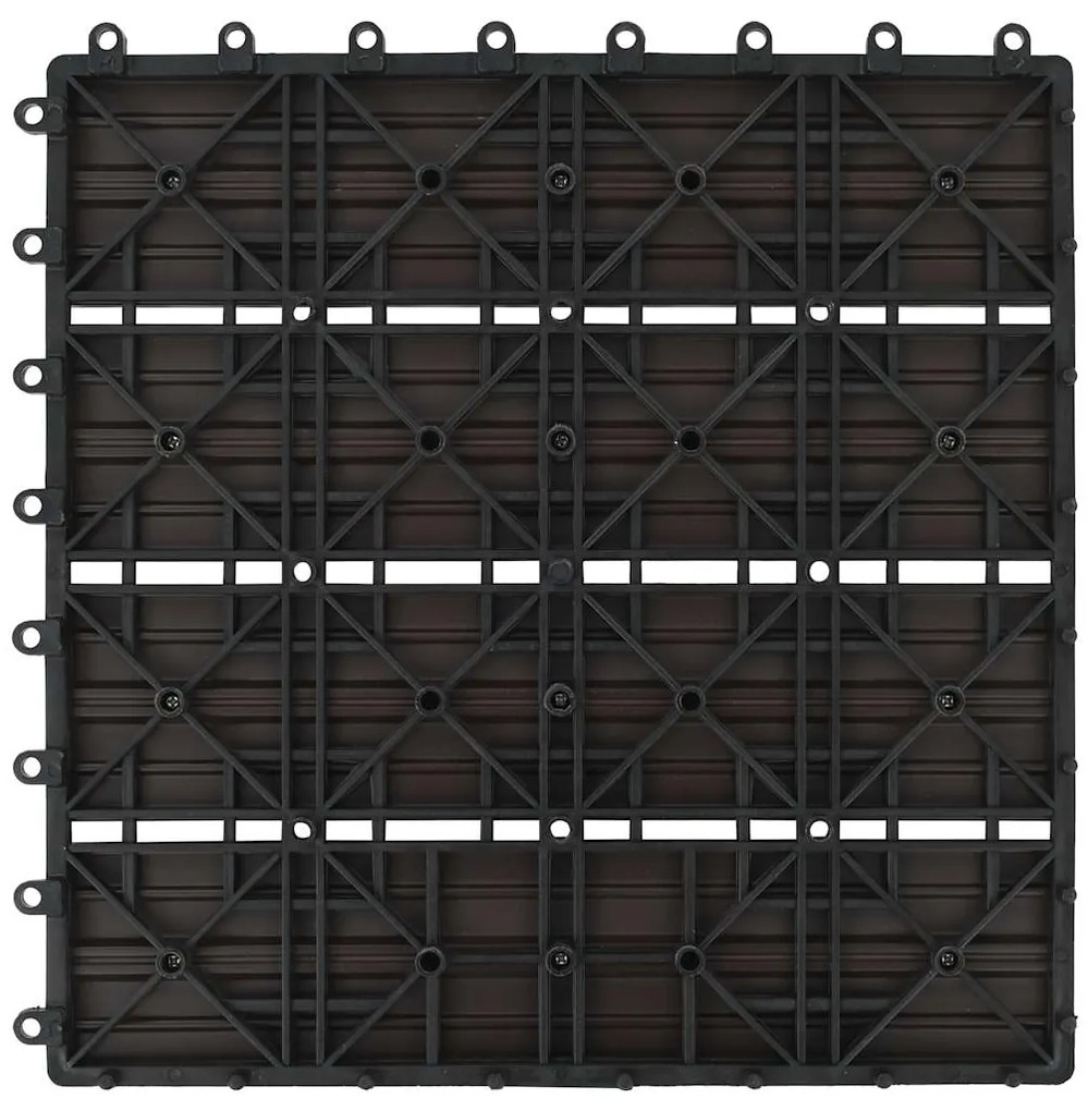 vidaXL Πλακάκια Deck 22 τεμ. Σκούρο Καφέ 30 x 30 εκ. 2 μ² από WPC
