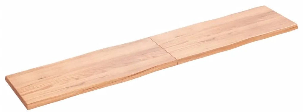 Επιφ Τραπεζιού Αν Καφέ 200x40x(2-4)εκ.Ακατέργ. Μασίφ Ξύλο Δρυός - Καφέ