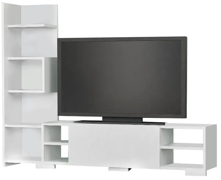 Έπιπλο τηλεόρασης Pera Megapap χρώμα λευκό 160x29,5x120εκ.