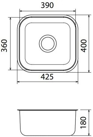 Νεροχύτης Fortinox 280-52,5 x 42,5 εκ.