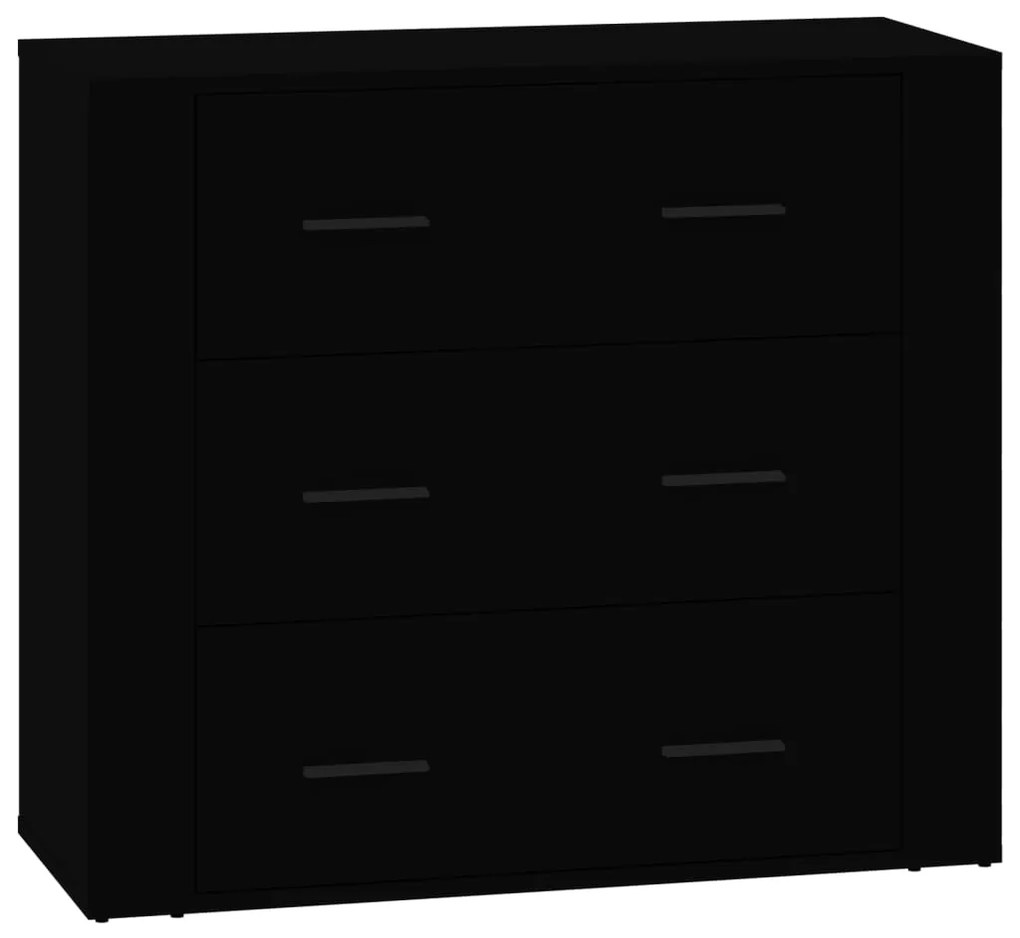 vidaXL Ντουλάπι 3 τεμ. Μαύρο από Επεξεργασμένο Ξύλο