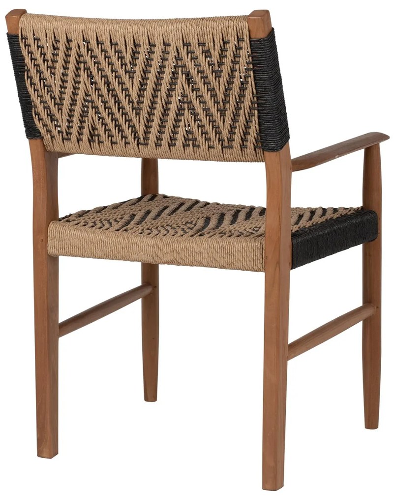 Καρέκλα-Πολυθρόνα Τραπεζαρίας C9383.01 Ξύλο Teak και Συνθετικό Σχοινί 57x66x86Yεκ. 57x66x86 εκ.