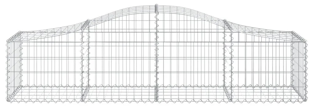 Συρματοκιβώτια Τοξωτά 9 τεμ. 200x50x40/60 εκ. Γαλβαν. Ατσάλι - Ασήμι