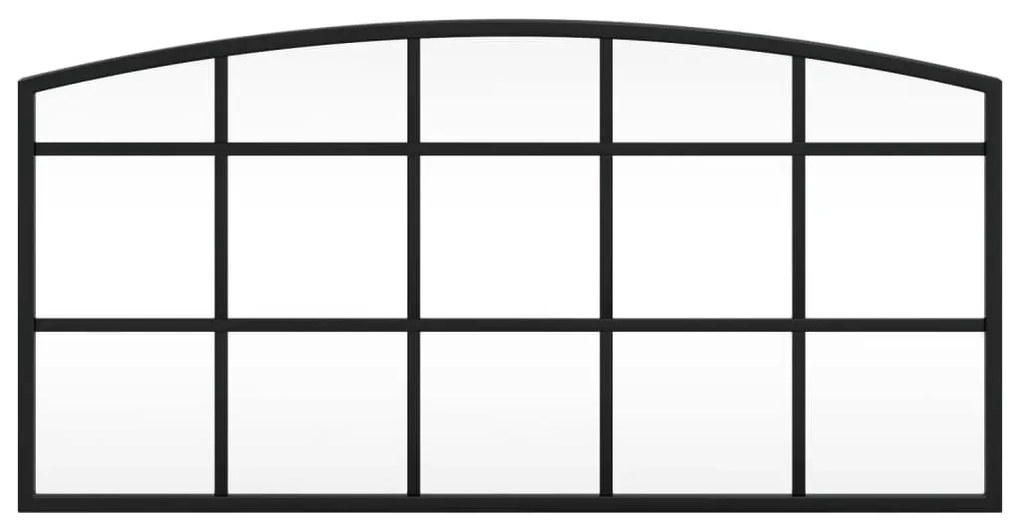 Καθρέφτης Τοίχου Αψίδα Μαύρος 60x30 εκ. από Σίδερο - Μαύρο