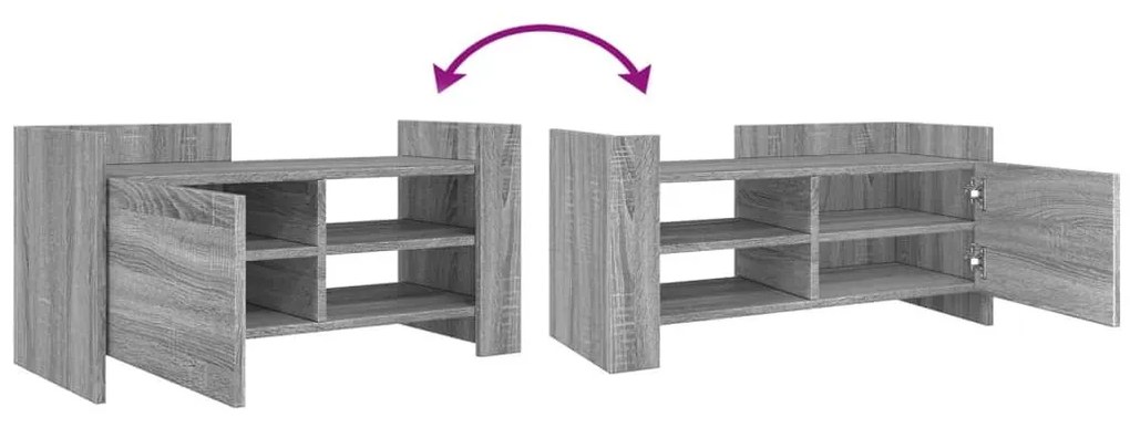 Έπιπλο Τηλεόρασης Γκρι Sonoma 80x35x40 εκ. από Επεξεργ. Ξύλο - Γκρι