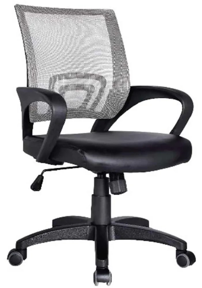 Καρέκλα γραφείου BF2101 Γκρί mesh-Μαύρο PU 57x53x86/96cm