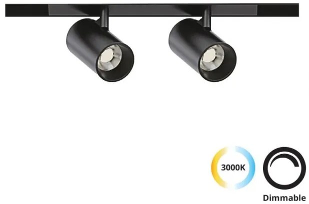 Σποτ Φωτιστικό Μαγνητικής Ράγας LED 10W 3000K Μαύρο 4288900 Slim Magnetic Viokef 4288900 Μαύρο