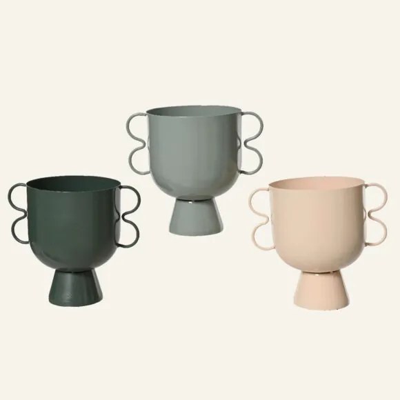 Beauty Home Βάζο Μεταλλικό  15 cm x 10 cm x 16 cm  Σομόν