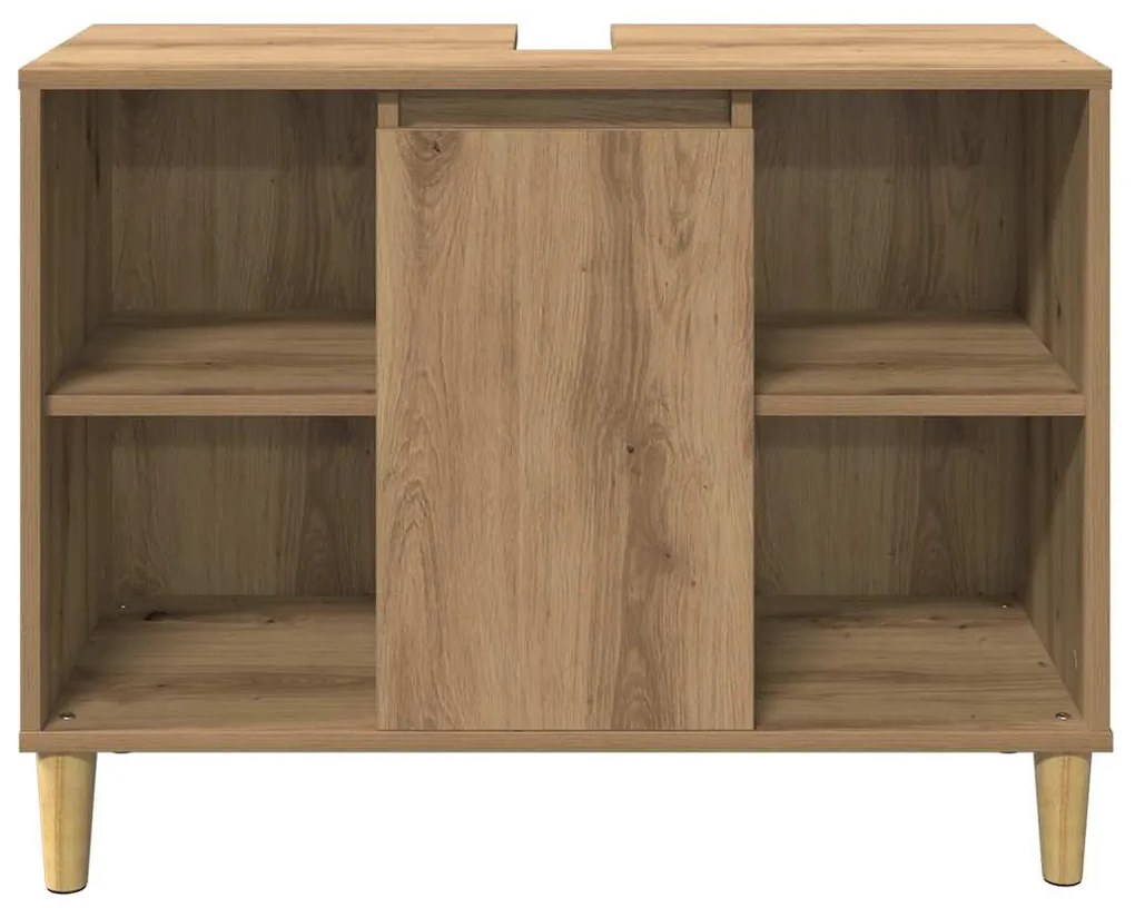 vidaXL Ντουλάπι Μπάνιου Αρτισιανή Δρυς 80 x 33 x 60 εκ. Επεξεργ. Ξύλο