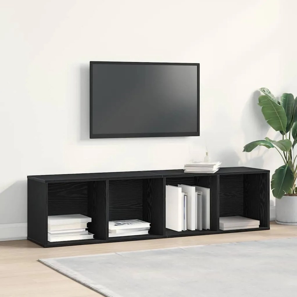 vidaXL Βιβλιοθήκη Μαύρη δρυς 143 x 30 x 36 εκ. Επεξεργασμένο ξύλο