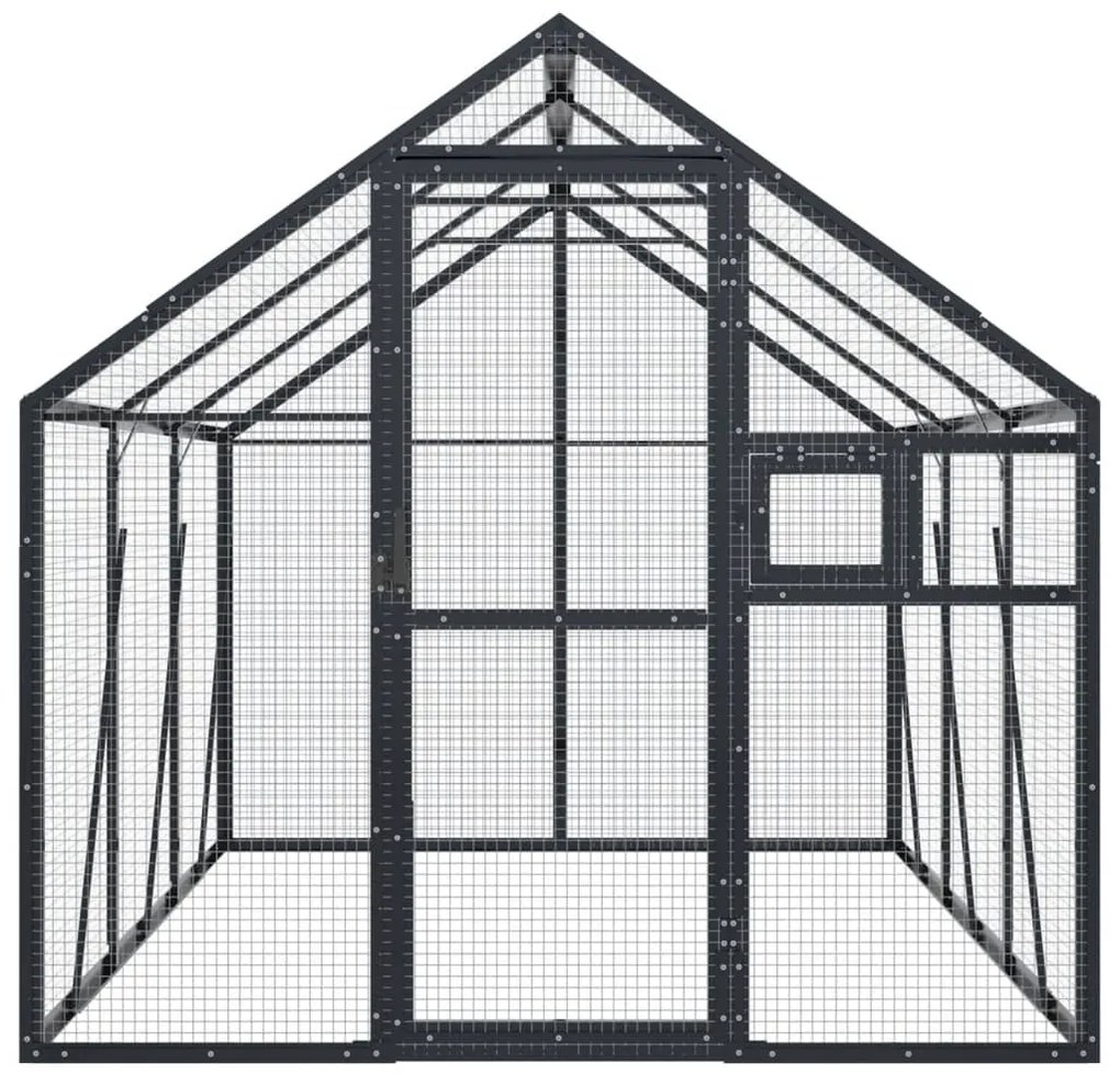 vidaXL Κλουβί Ανθρακί 1,79 x 3 x 1,85 μ. από Αλουμίνιο