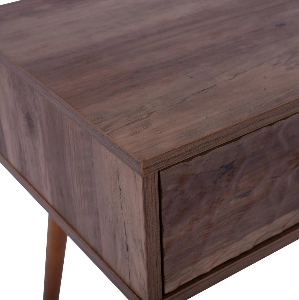 Τραπεζάκι σαλονιού - Βοηθητικό SHANICE με Ανάγλυφη Υφή Καρυδί 39x39x52Υ εκ. 39x39x52 εκ.