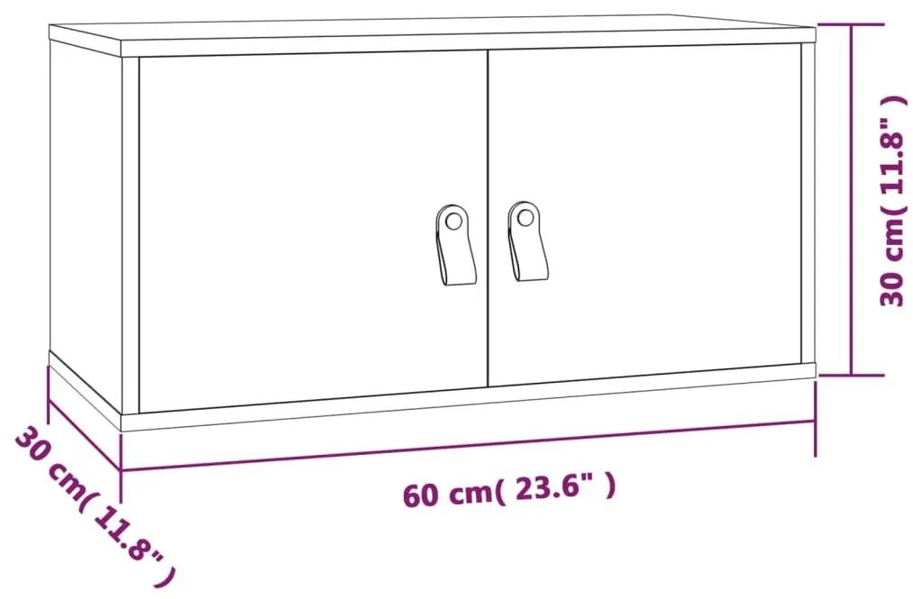 Ντουλάπι Τοίχου Λευκό 60 x 30 x 30 εκ. από Μασίφ Ξύλο Πεύκου - Λευκό