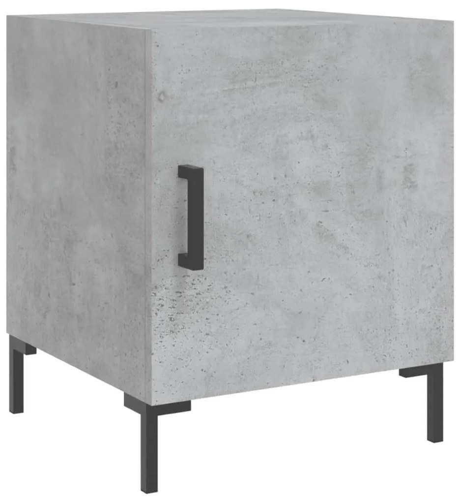 vidaXL Κομοδίνο Γκρι Σκυροδ. 40 x 40 x 50 εκ. από Επεξεργασμένο Ξύλο