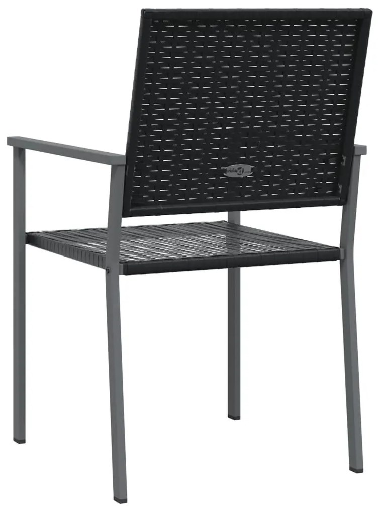 Καρέκλες Κήπου 2 τεμ. Μαύρο 54x62,5x89 εκ. από Συνθετικό Ρατάν - Μαύρο