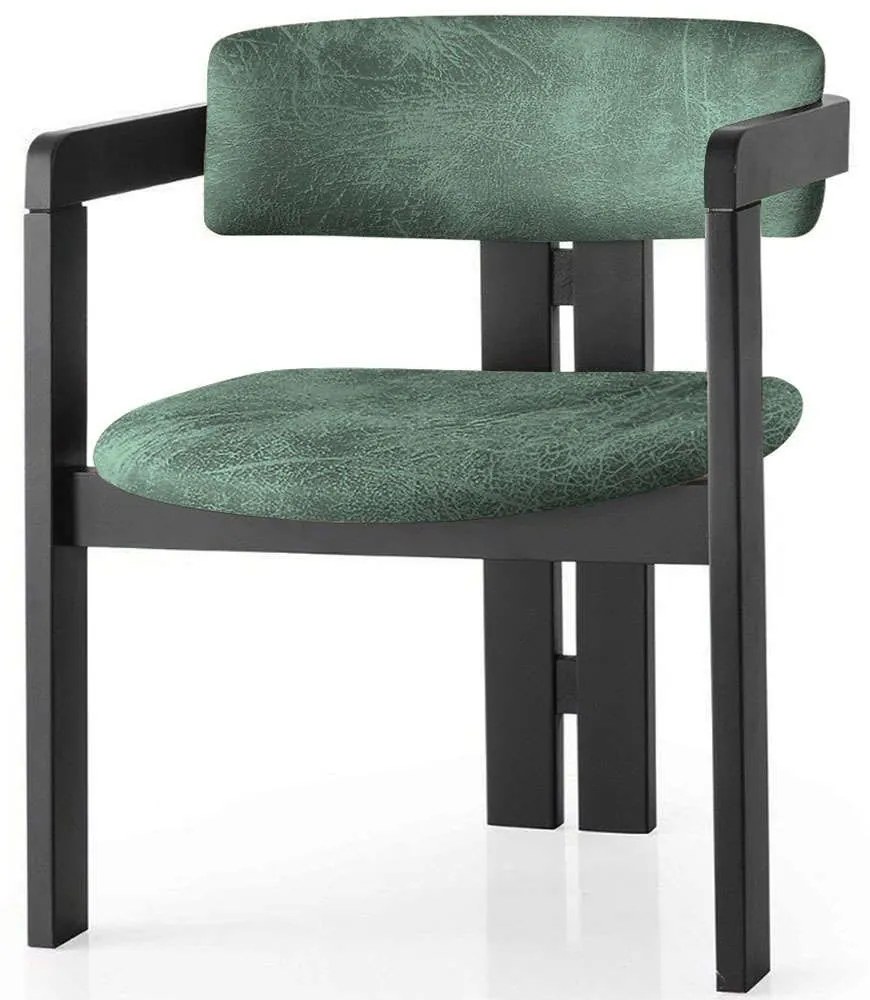 Πολυθρόνα 974NMB1748 58x49x76cm Black-Green Ξύλο
