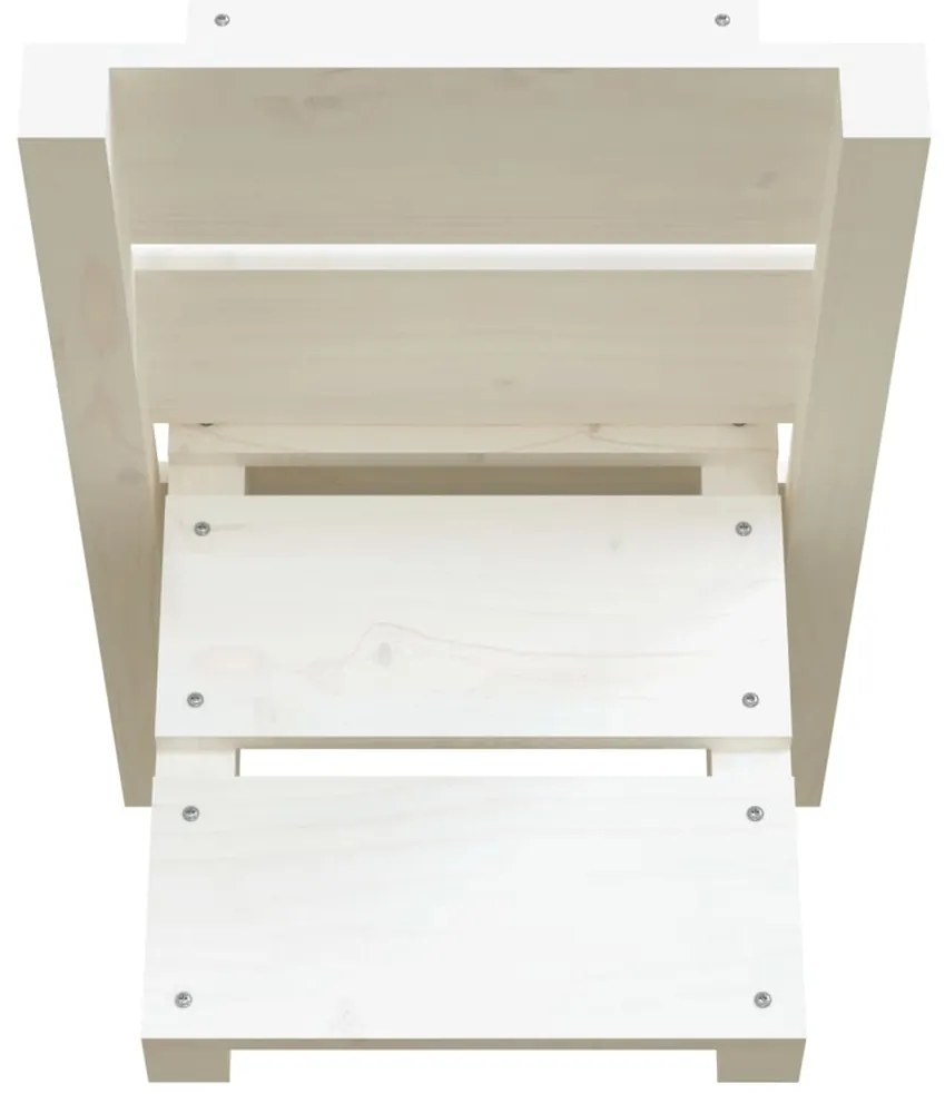 vidaXL Ξυλοθήκη Λευκή 47 x 39,5 x 48 εκ. από Μασίφ Ξύλο Πεύκου