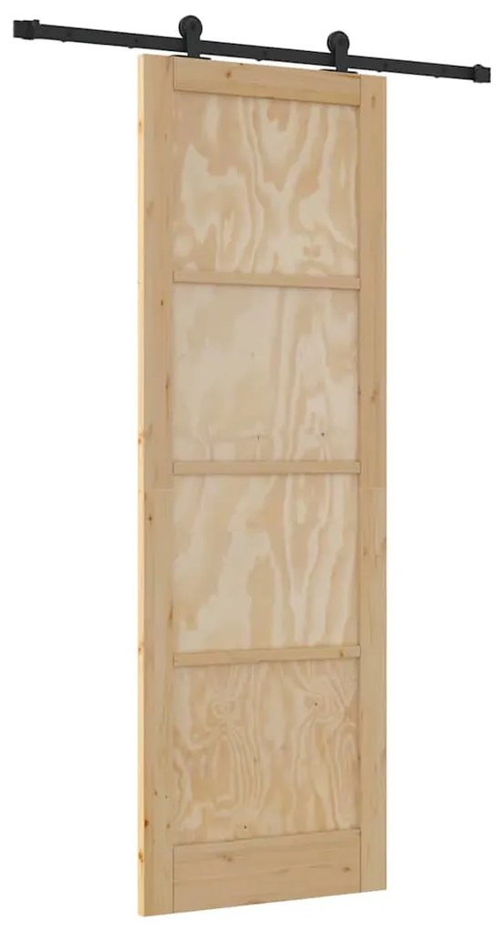 vidaXL Συρόμενη Πόρτα ORKDAL Φυσικό και μαύρο 78 x 232 cm