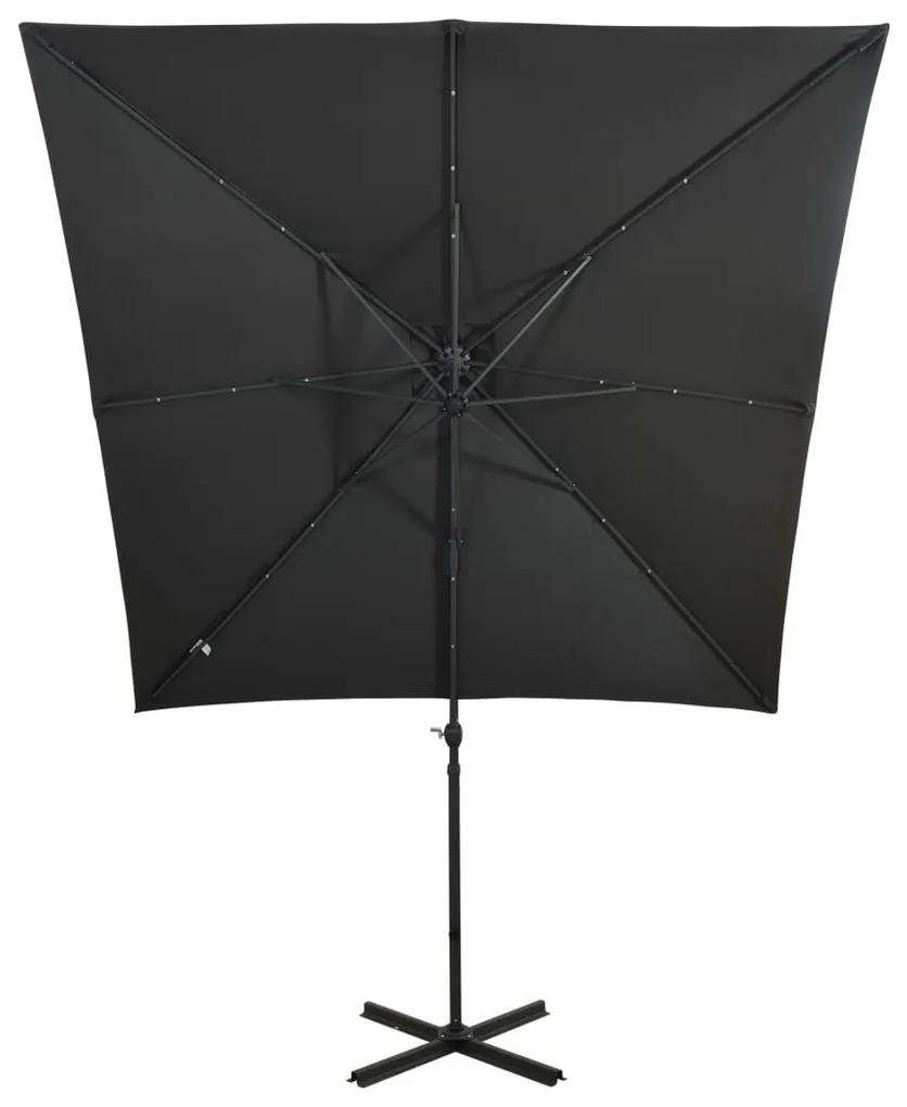 Ομπρέλα Κρεμαστή με Ιστό και LED Ανθρακί 250 εκ. - Ανθρακί