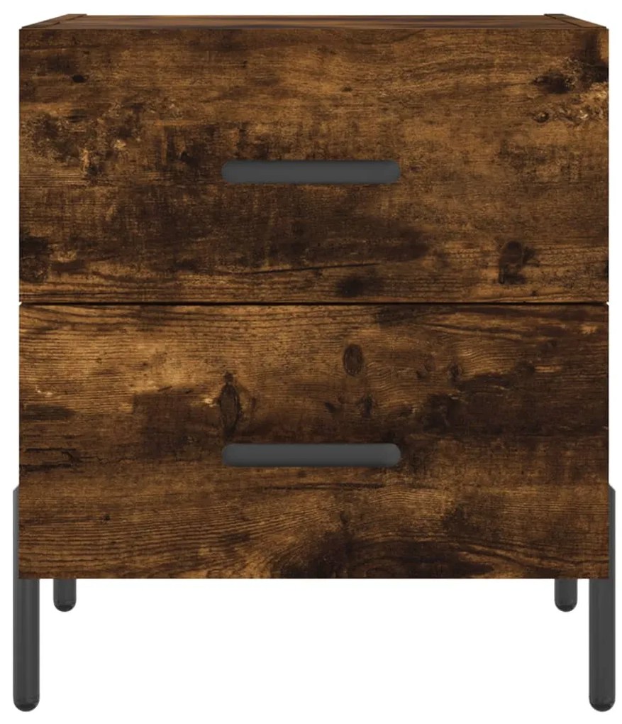 vidaXL Κομοδίνο Καπνιστή Δρυς 40 x 35 x 47,5 εκ. από Επεξεργ. Ξύλο