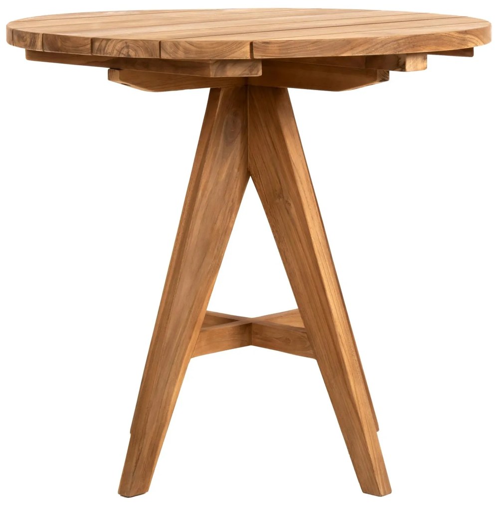Τραπέζι LEO C9623 Στρόγγυλο απο Μασίφ Ξύλο TEAK Φυσικό Φ80x75Υεκ. 80x80x75 εκ.