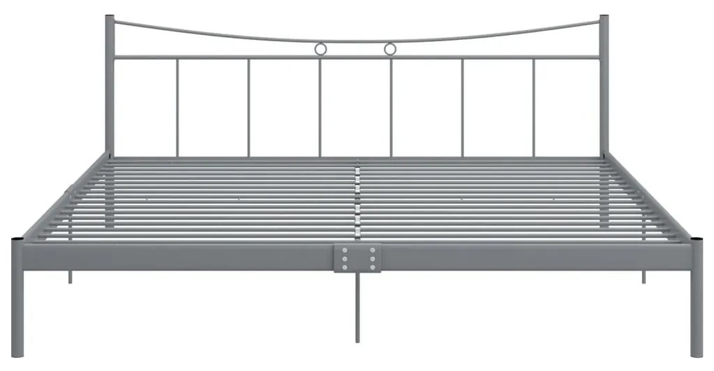 vidaXL Πλαίσιο Κρεβατιού Γκρι 200 x 200 εκ. Μέταλλο