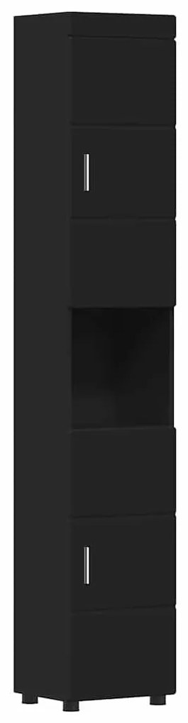 vidaXL Ντουλάπι Μπάνιου με αποθήκευση TULUM Μαύρο 37 x 31.5 x 203 εκ