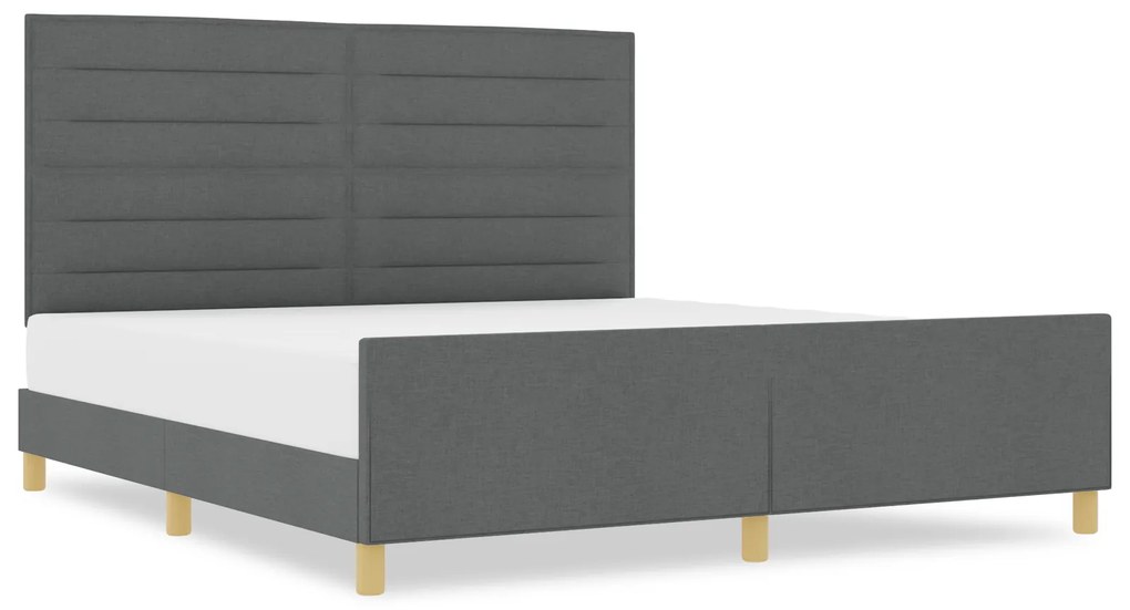 vidaXL Κρεβάτι Σκελετός Σκούρο Γκρι 180x200 εκ. Υφάσματος