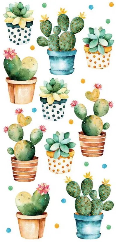 Ανάγλυφα αυτοκόλλητα τοίχου Cactus