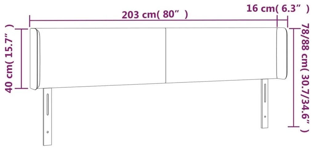 Κεφαλάρι Κρεβατιού LED Σκούρο Πράσινο 203x16x78/88εκ. Βελούδινο - Πράσινο