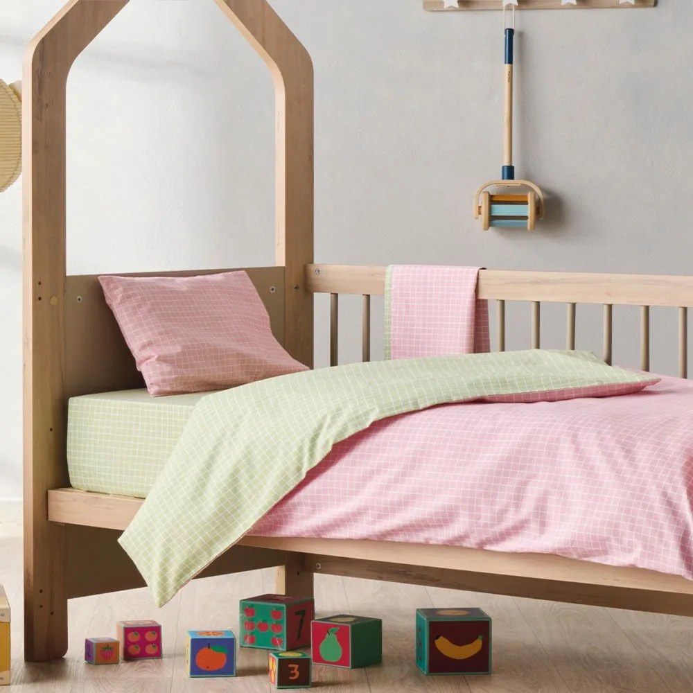 Σεντόνια Βρεφικά Zuccero 14 (Σετ 2τμχ) Pink Kentia Λίκνου 65x120cm 100% Βαμβάκι