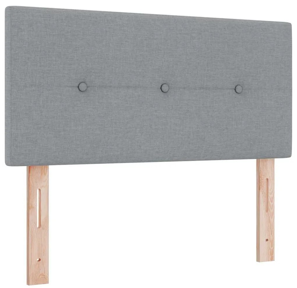 vidaXL Κρεβάτι box spring με στρώμα Ανοιχτό γκρι 80 x 200 cm ύφασμα