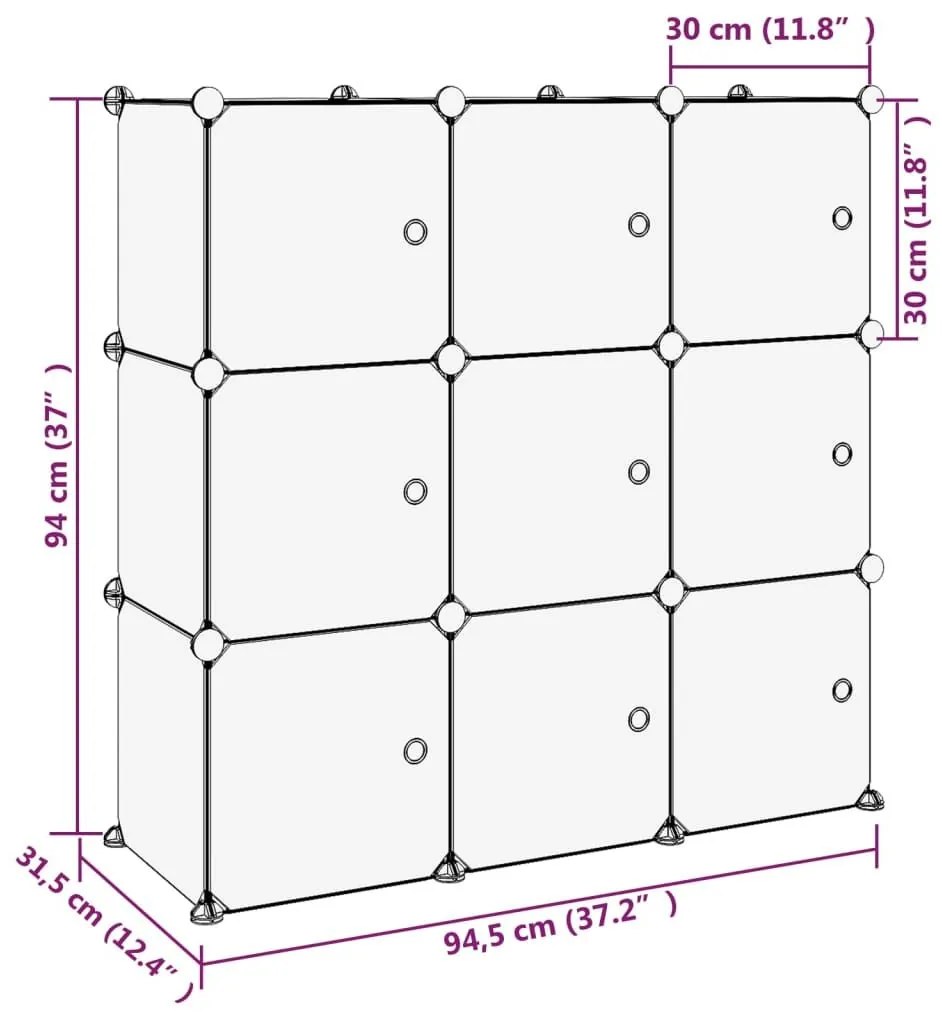 Κύβοι Αποθ. &amp; Οργάνωσης με Πόρτες 9 τεμ. Διάφανοι Πολυπρ/λένιο - Διαφανές