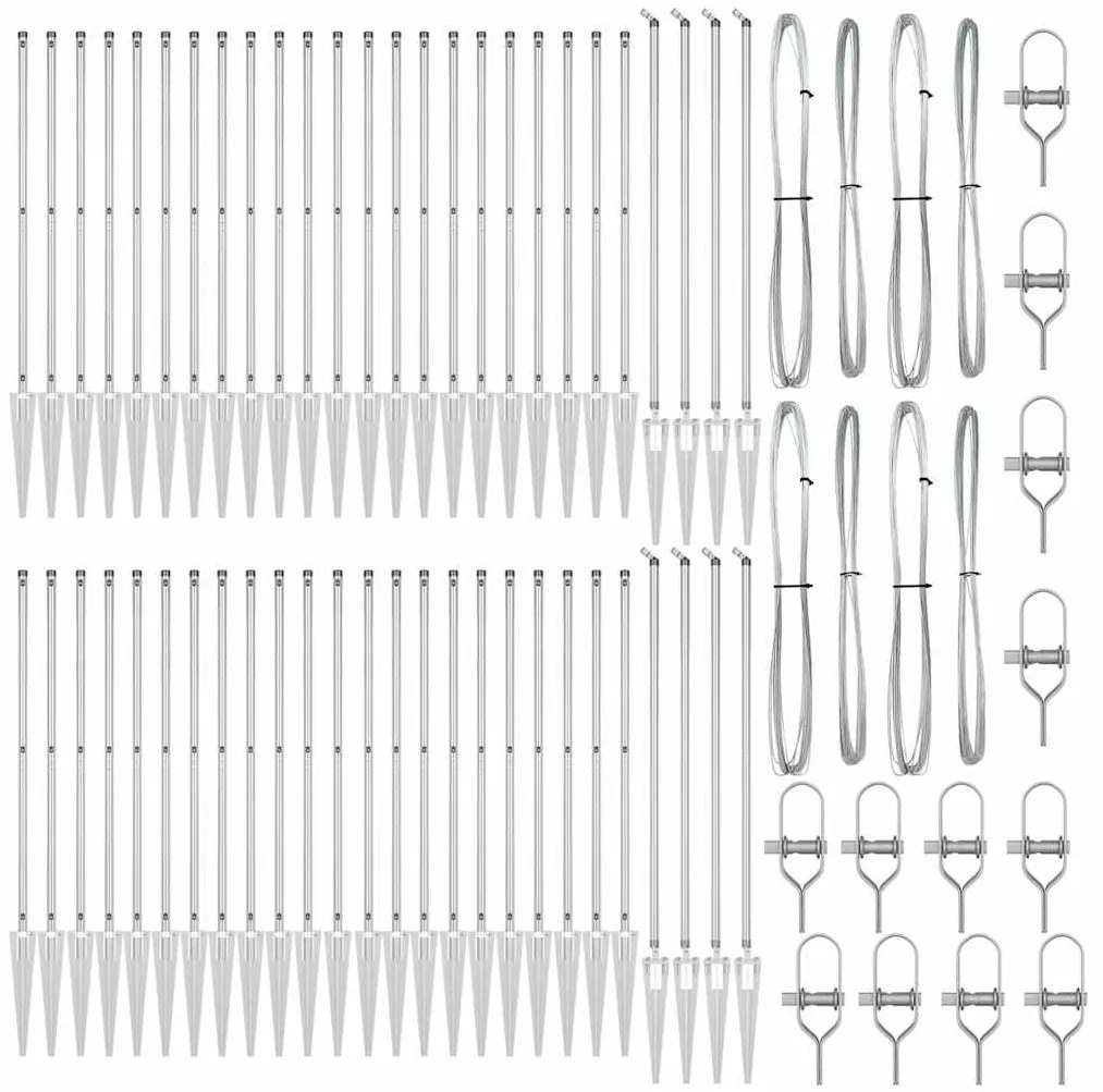 vidaXL Στηρίγματα φράχτη με αιχμή, 52 τεμάχια, Ø32mm, 60cm από γαλβανισμένο ατσάλι.