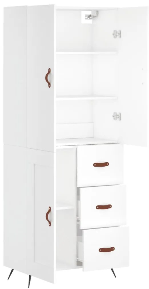 vidaXL Ντουλάπι Λευκό 69,5x34x180 εκ. από Επεξεργασμένο Ξύλο
