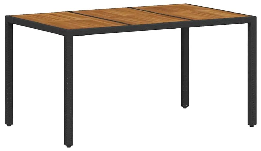 vidaXL Σέτ φαγητού για κήπο 7 pcs Μαύρο 150 x 90 x 75 cm