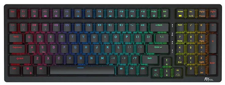 Wireless mechanical keyboard Royal Kludge RK98 RGB, Red switch (black)