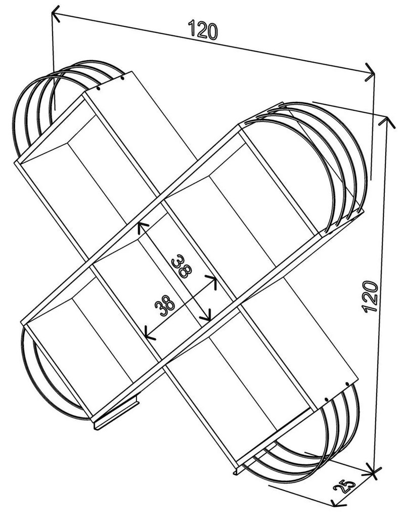 Βιβλιοθήκη ArteLibre CASE Καρυδί/Κίτρινο 120x25x120cm