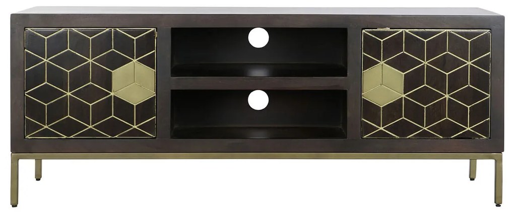 Τηλεόραση DKD Home Decor 140 x 40 x 55 cm Μαύρο Μέταλλο ξύλο ακακίας